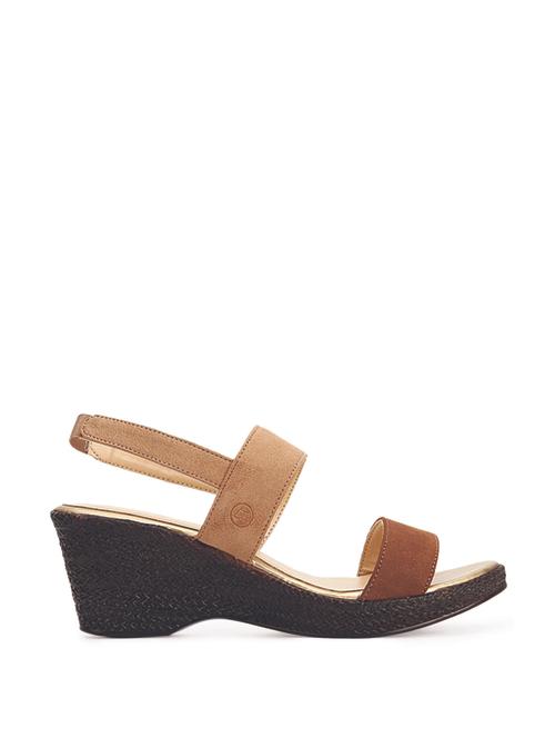 Coffee Brown back strap wedges - 55204 - Very Small Image - 1