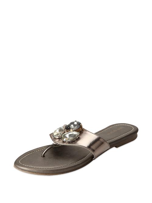 embellished bronze sandals - 55311 - Very Small Image - 1