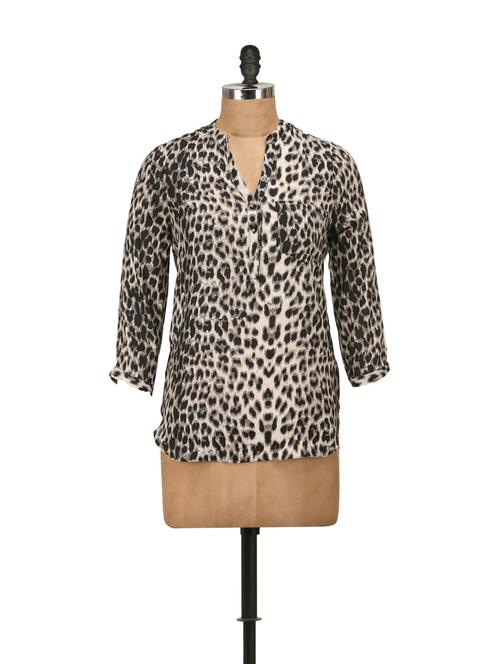 animal print full sleeves top - 55431 - Very Small Image - 1