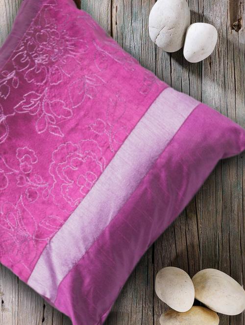 dual shade polyester cushion cover - 55472 - Very Small Image - 1