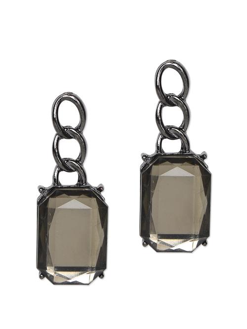 grey stone chain earrings - 55924 - Very Small Image - 1