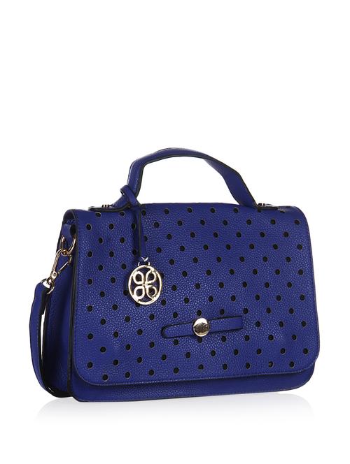 cut out flap opening blue sling bag. - 55996 - Very Small Image - 1