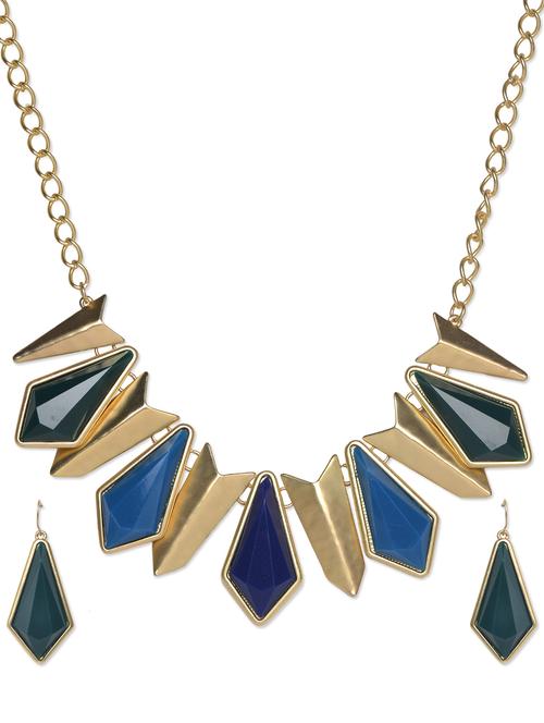 multi hued geometric necklace set - 56302 - Very Small Image - 1