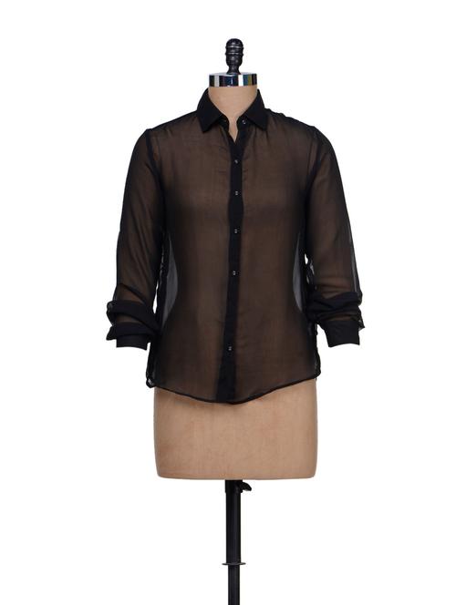 sheer black shirt - 56569 - Very Small Image - 1