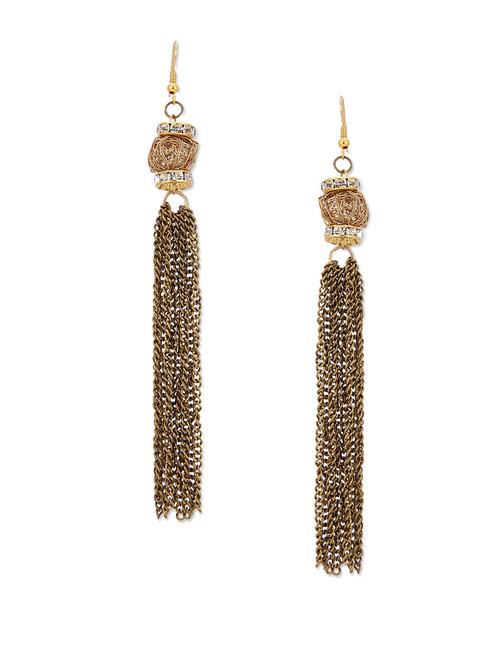golden chain hanging earrings - 57475 - Very Small Image - 1