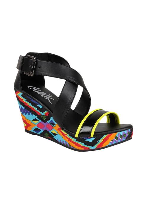 multicolored peep toe statement wedges - 58180 - Very Small Image - 1