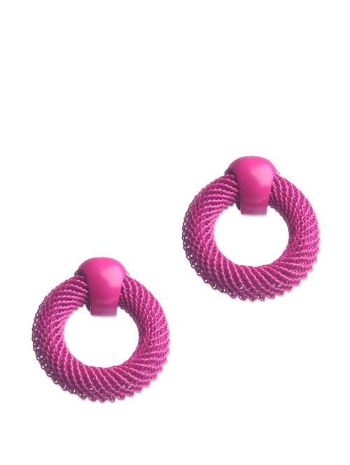 Mesh Ring Stud Earring - 58738 - Very Small Image - 1