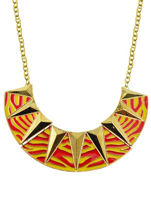 yellow & red animal print necklace - 59225 - Very Small Image - 1