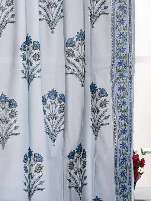 blue jaipur block print curtains - 59677 - Very Small Image - 1