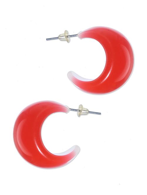 half moon red studs - 60211 - Very Small Image - 1