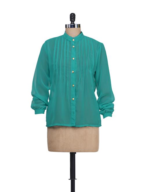 pleated sky blue shirt - 60862 - Very Small Image - 1