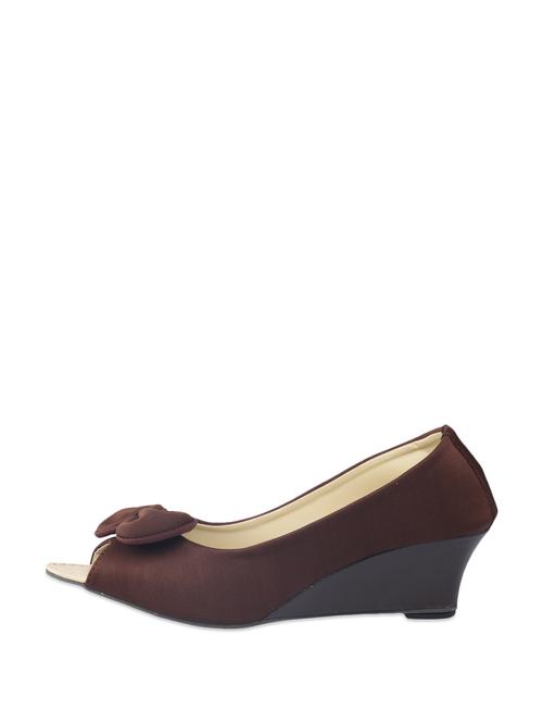 Chic Brown Peep Toe Heels - 61063 - Very Small Image - 1