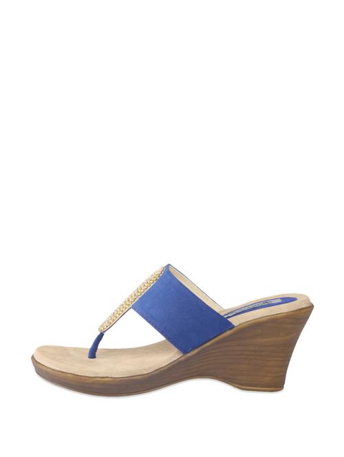 Cobalt Blue & Gold Platform Heels - 61071 - Very Small Image - 1