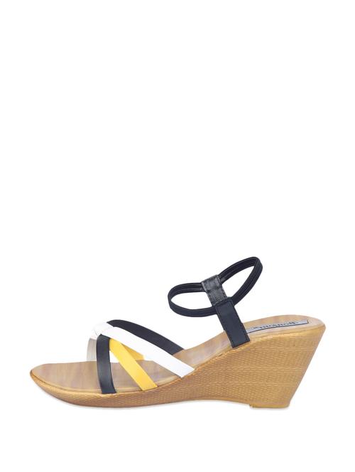 Yellow & Black Strappy Sandals - 61075 - Very Small Image - 1