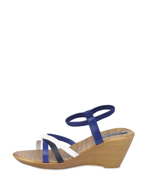 Blue & White Strappy Sandals - 61076 - Very Small Image - 1