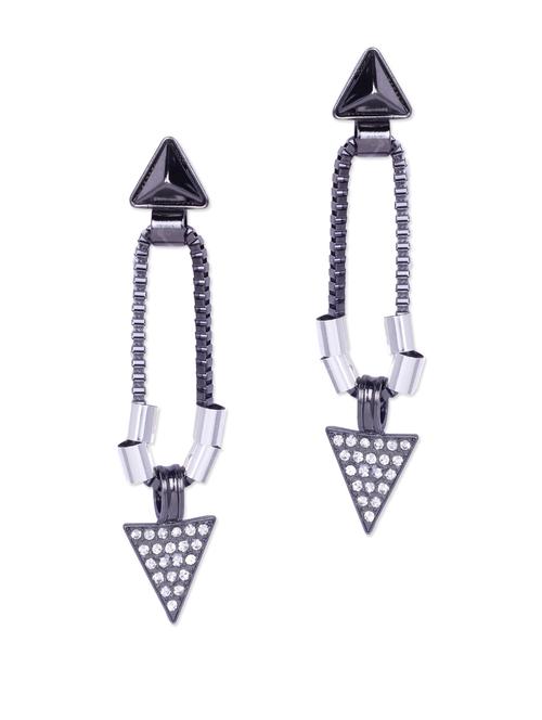 chic grey & silver earrings - 62092 - Very Small Image - 1