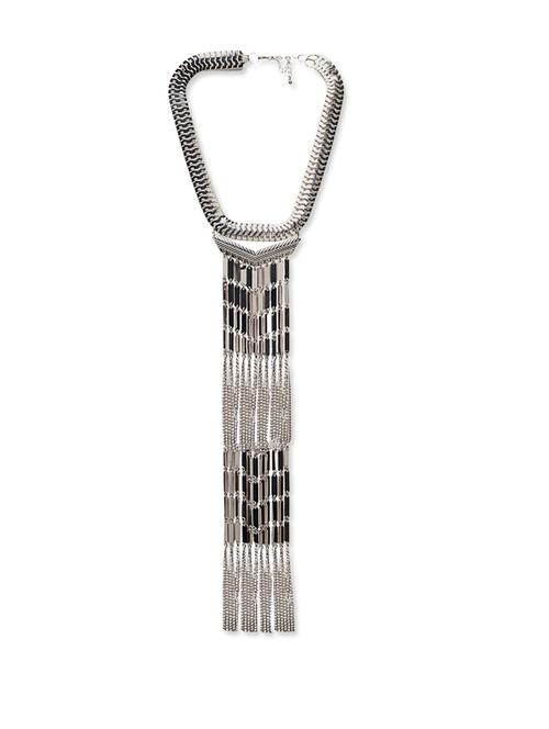 silver necklace with fringes - 62106 - Very Small Image - 1
