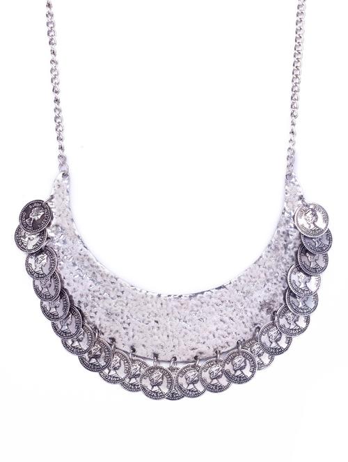 chunky silver necklace - 62185 - Very Small Image - 1