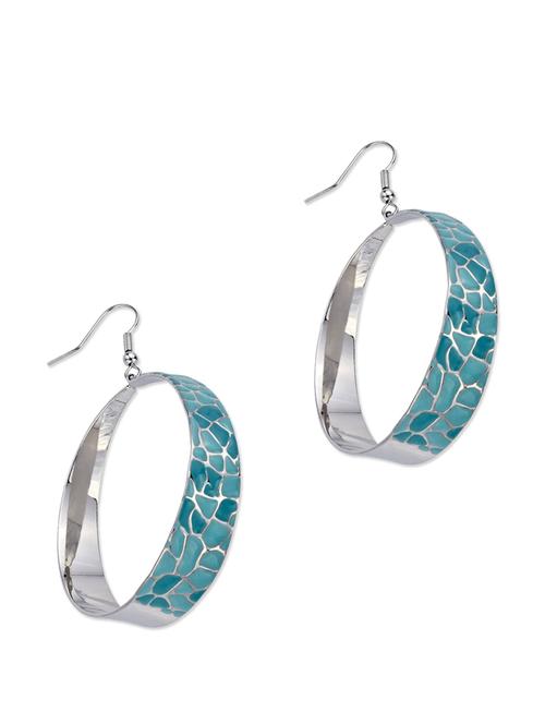 elegant blue & silver earrings - 62193 - Very Small Image - 1