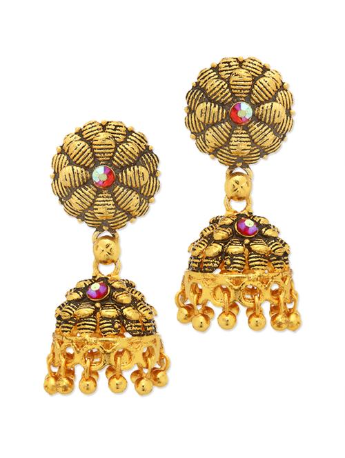 Gold Rush Traditional Jhumkas - 62923 - Very Small Image - 1