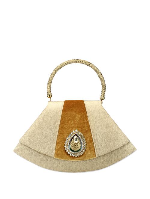 Ivory and Gold Clutch Bag - 62970 - Very Small Image - 1