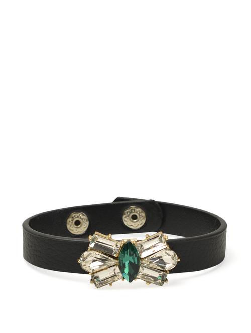 fascinating black leather cuff bracelet - 63360 - Very Small Image - 1