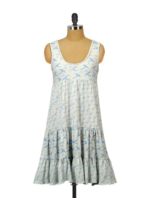 swan print sleeveless dress - 63607 - Very Small Image - 1