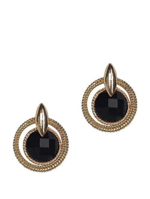 circular black stud earrings  - 63785 - Very Small Image - 1