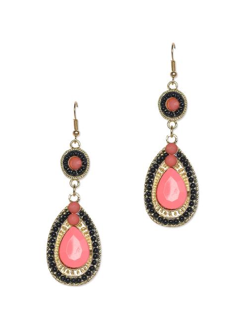 pink plush teardrop earrings - 63808 - Very Small Image - 1