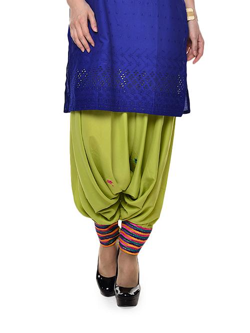 printed lime green dhoti pants - 64608 - Very Small Image - 1