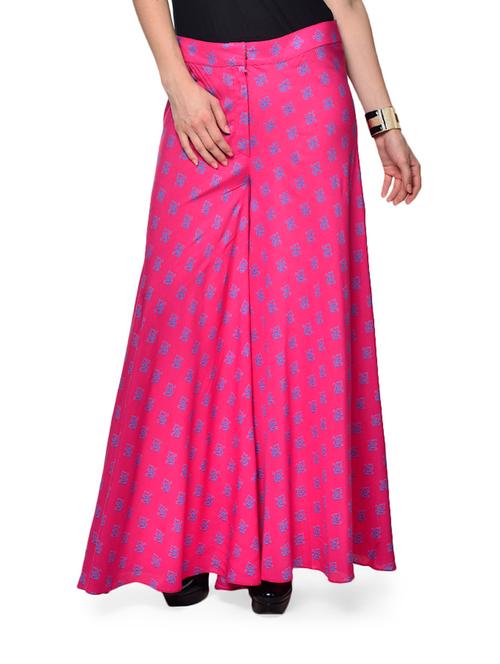 printed fuchsia palazzos - 64611 - Very Small Image - 1