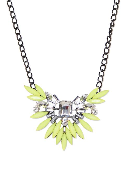 necklace with statement yellow pendant - 66262 - Very Small Image - 1