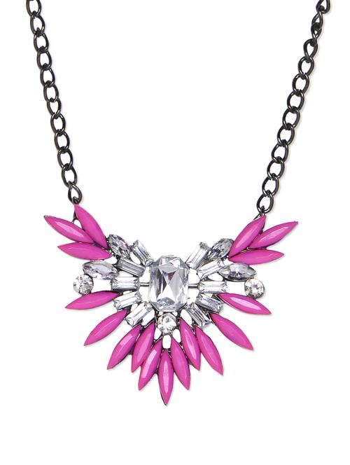 necklace with statement pink pendant - 66263 - Very Small Image - 1
