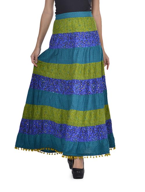 peacock hued long skirt - 67099 - Very Small Image - 1