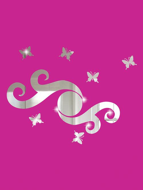 filigree around circle 3d mirror sticker - 67278 - Very Small Image - 1