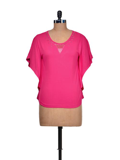 batwing sleeved fuchsia top - 68358 - Very Small Image - 1