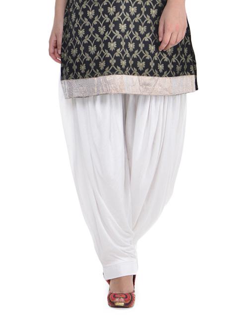 white knitted patiala salwar - 69483 - Very Small Image - 1