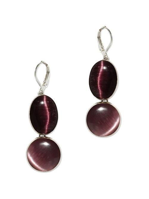 dark purple casual earrings - 70102 - Very Small Image - 1