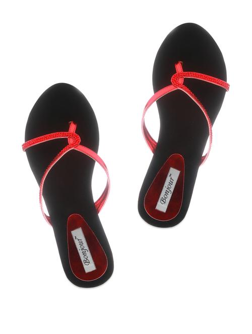 Red Studded Platform Sandals - 70179 - Very Small Image - 1