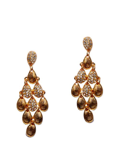 teardrop gold plated earrings - 70343 - Very Small Image - 1