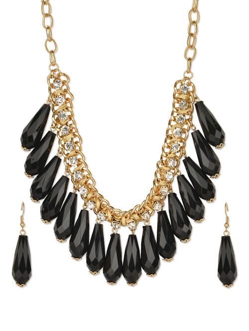 stylish black droplets necklace - 70441 - Very Small Image - 1