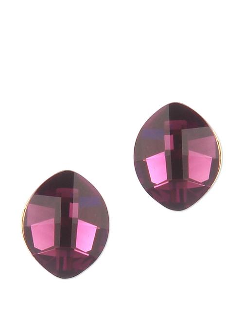 Amethyst Stone With Rose Gold Stud Earring - 70977 - Very Small Image - 1