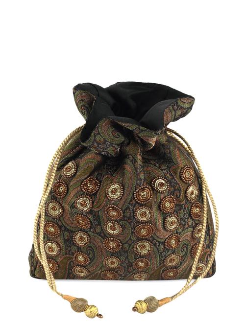 black potli with zardozi work - 72817 - Very Small Image - 1