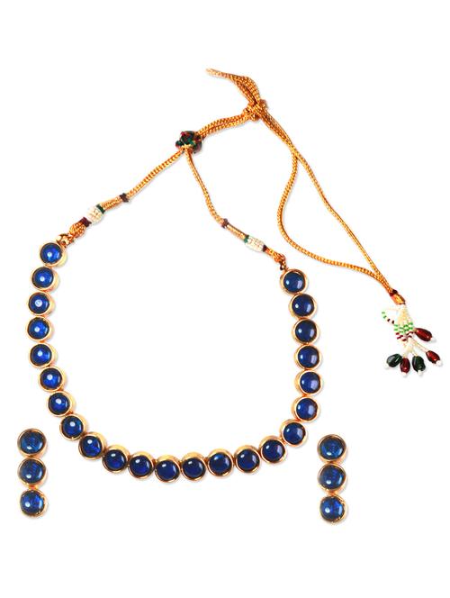 glossy violet necklace set - 73384 - Very Small Image - 1