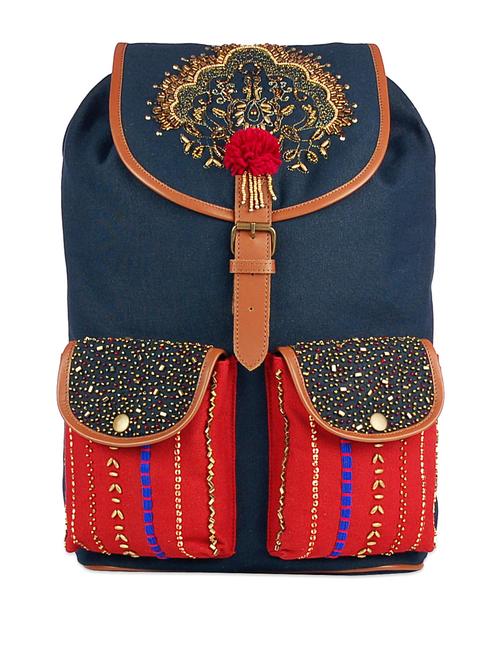 sequinned canvas backpack - 74176 - Very Small Image - 1
