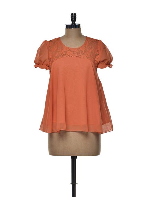 bright orange chiffon top - 74898 - Very Small Image - 1