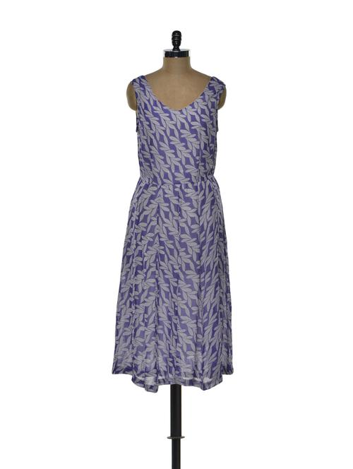 long leaf print dress - 74939 - Very Small Image - 1