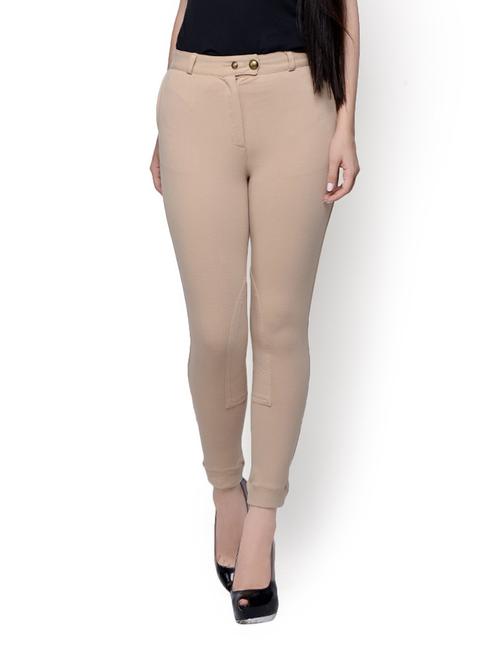 buttoned beige cotton knit trousers - 77376 - Very Small Image - 1