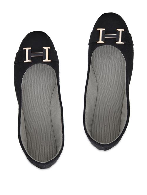 trendy black flat ballerinas - 77426 - Very Small Image - 1