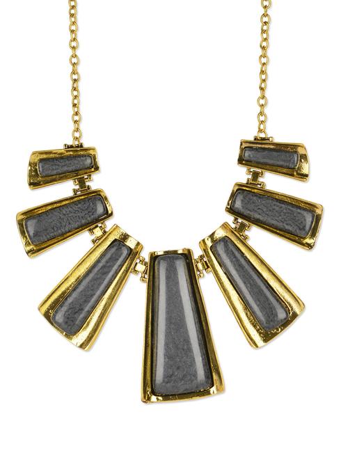 stones embedded grey necklace - 78497 - Very Small Image - 1